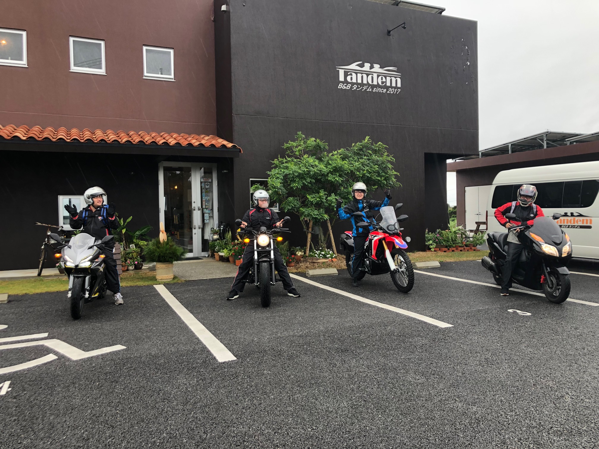 レンタルバイクで4台