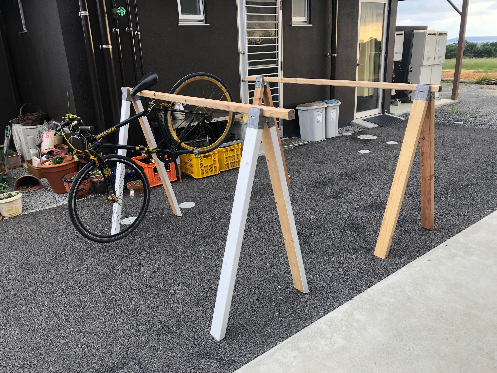 自転車スタンド作りました。